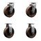 Service Caster 6'' High Temp Glass Filled Nylon Caster Set w/Roller Bearing 2 Swivel 2 Rigid, 4PK SCC-20S620-GFNRHT-2-R-2 - alternate 1
